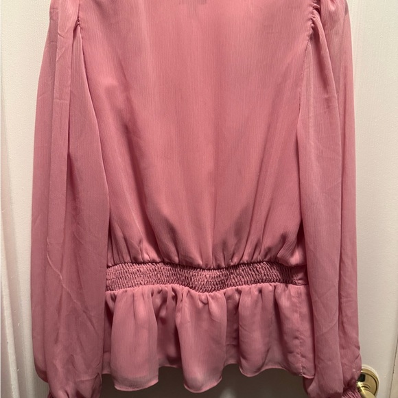 Express Blush V-Neck Wrap Blouse - Picture 3 of 3